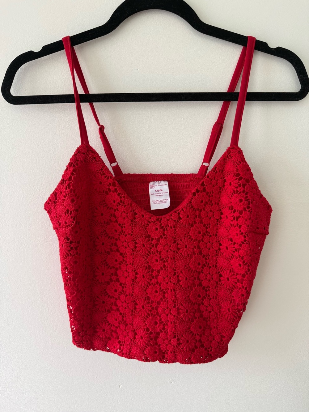 Red Crochet Lace Crop Top